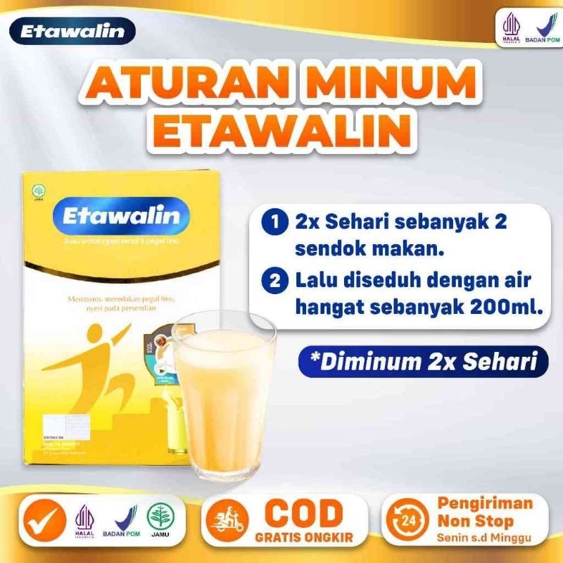 

￼Etawalin - Susu Kambing Alami Mengatasi Asam Urat Nyeri Sendi Dan Tulang Original 1 Box