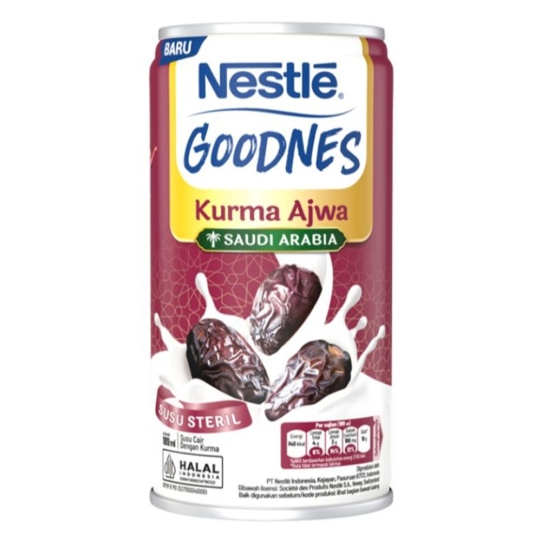 

Nestle Goodnes Kurma Ajwa Saudi Arabia Susu Steril Cair 189 ml