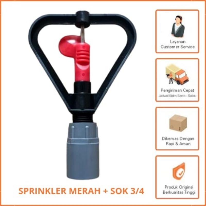 Sprinkler Merah Hitam Sprinkler Pertanian sprinkler sprayer  Taman + Sok Drat Dalam 3/4