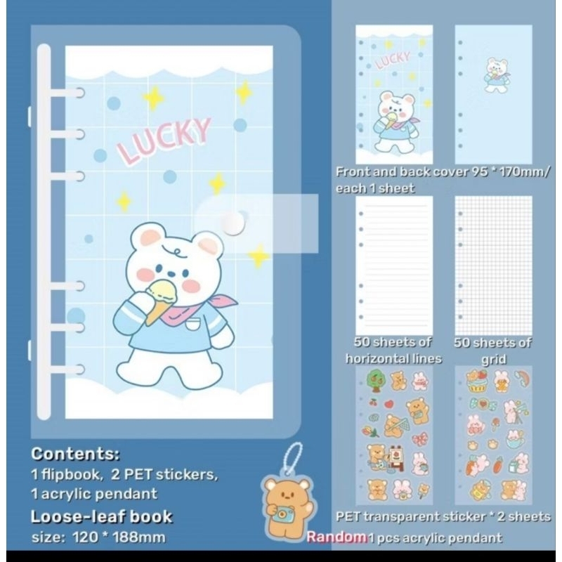 

Binder A6 Lucky Teddy Biru