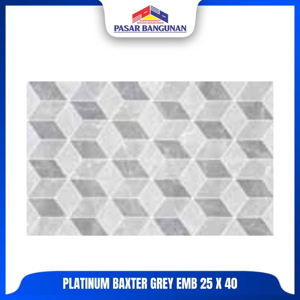 Platinum Keramik Baxter Grey Emb 25x40