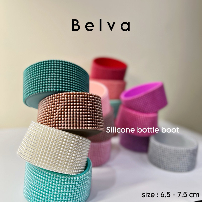 Bumper Polos Silicon mutiara pearl Pelindung Pantat Tumbler Botol Minuman Antislil Antilecet Antijat