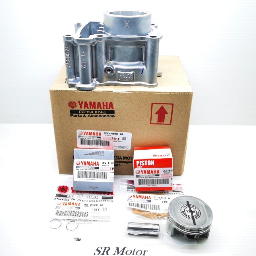 cylinder blok boring block seher kit set plus piston ring mx king vixion new NVA original yamaha 2PV
