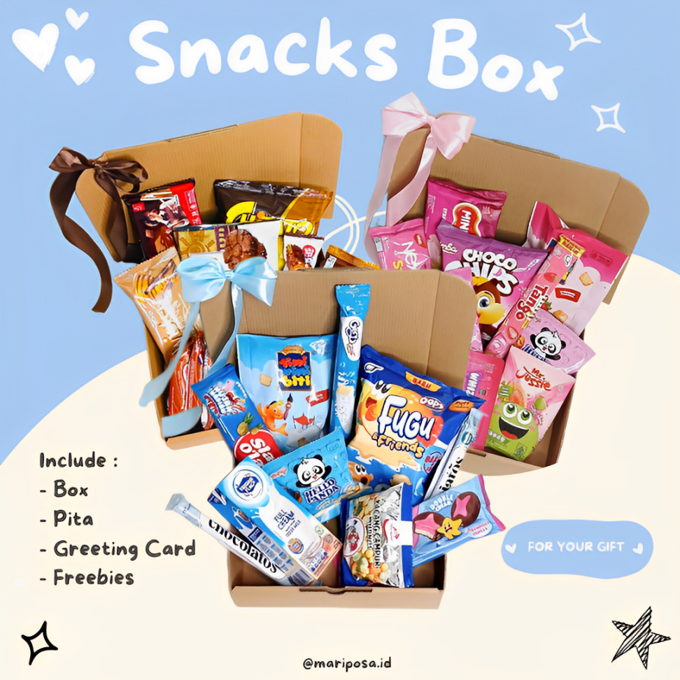 

(READY) Snacks Delight Hampers Set | Hadiah dan Hampers Snack Box Isi Makanan Ringan |