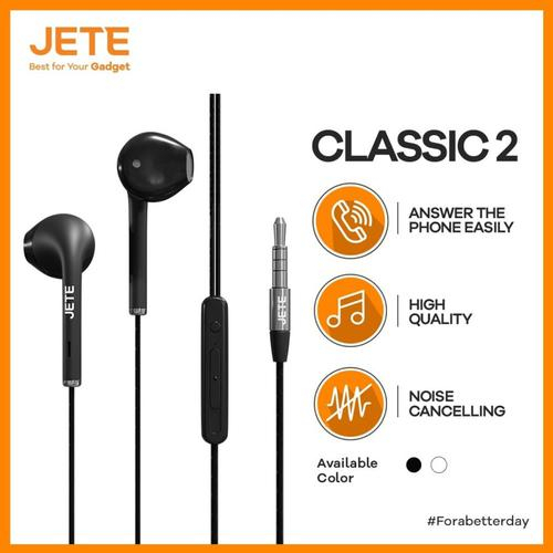 JETE Classic 2 Earphone - Headset dengan Pengendalian Suara Aktif dan Mikrofon Terintegrasi