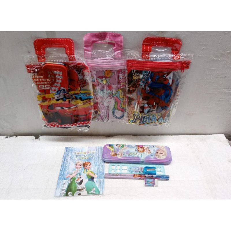 

(1set) Study set 8801/ Paket Alat tulis karakter/stationery set/souvenir set