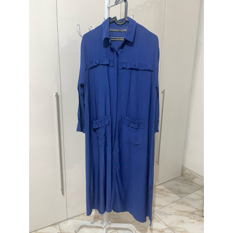 preloved tunik biru elektrik