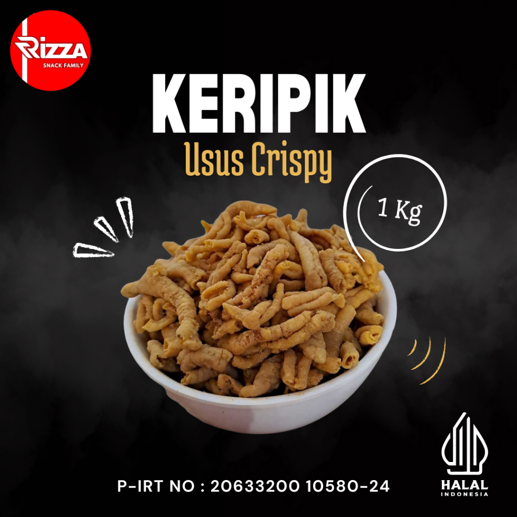 

RizzaSnack Kripik Usus Ayam Original 1kg Murah Enak, Gurih, Renyah Usus Crispy Jajan Kiloan