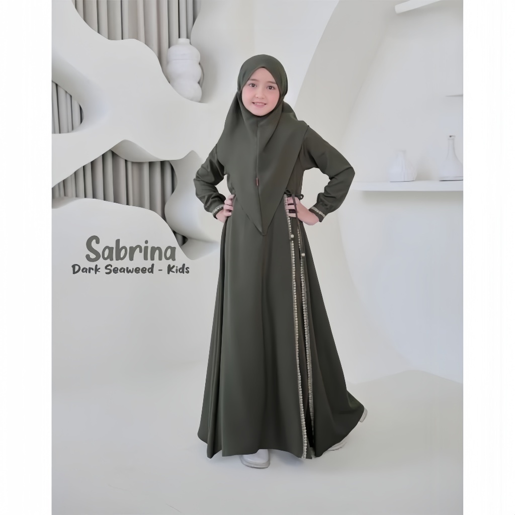 ORIGINAL Sabrina Kids Syari Set Khimar Gamis Anak Perempuan Terlaris Gamis Polos Anak Terbaru