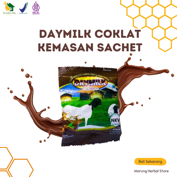 

Daymilk Susu Kambing Etawa Coklat Kemasan Sachet | Suplemen tulang, sendi dan pernafasan