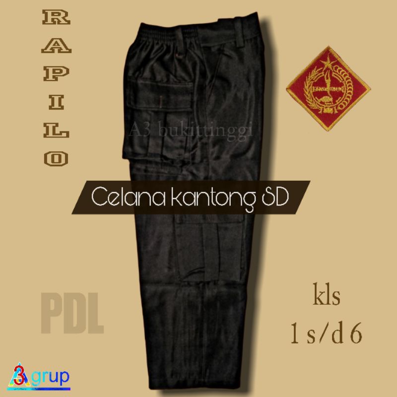 Celana pramuka kantong SD/Celana pramuka PDL SD bahan RAPILO