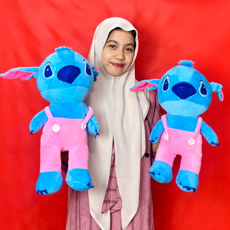 Boneka Stitch jojon lucu boneka stitch berdiri, boneka loli Stitch besar boneka stitch telinga panja