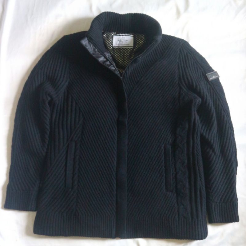 JMB JEAN MICHAEL BASQUIAT Knit Goose Down Jacket Bulu Angsa Tebal Hangat Rajut Sweater Windbreaker J