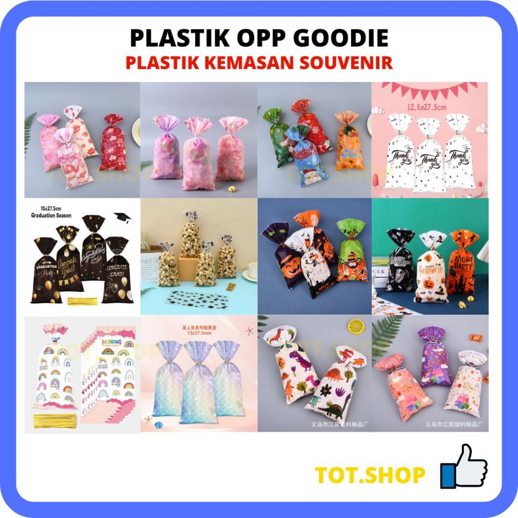 

OPP GOODIE + TWIST TIE Plastik Souvenir Plastik Bingkisan Ulang Tahun Gift Warp Goodie Bag Plastik Kemasan Permen biskuit
