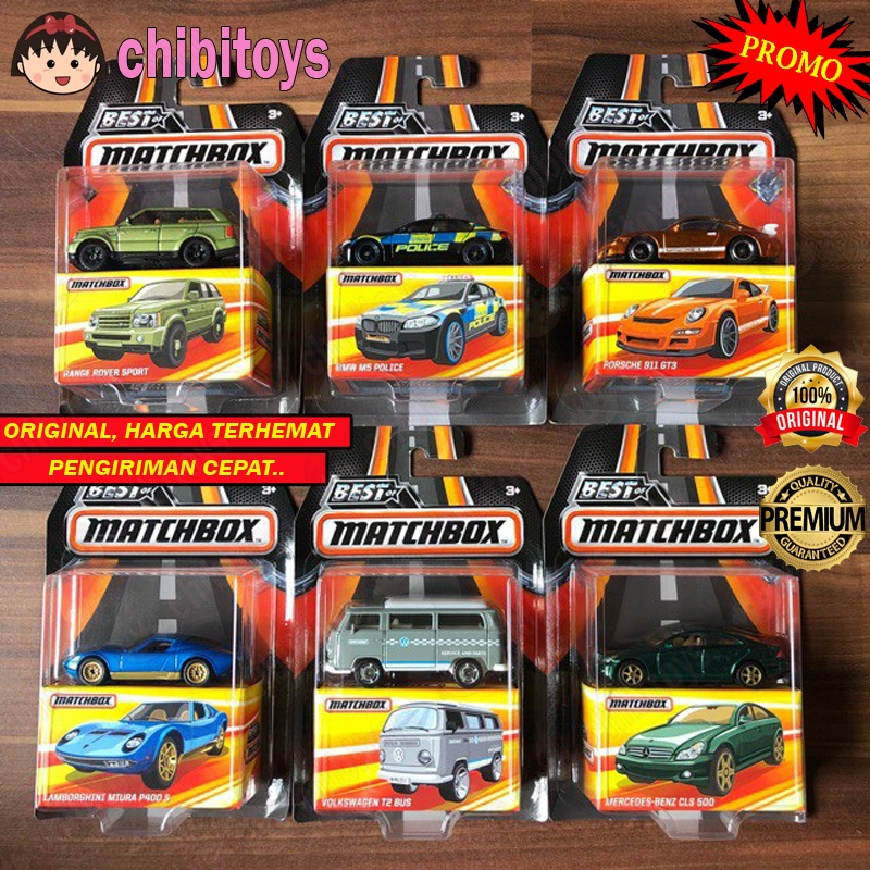 Best Of Matchbox Set VW T2 Bus Porsche 911 Mercedes CLS 500 BMW Police Car Range Rover Lamborghini