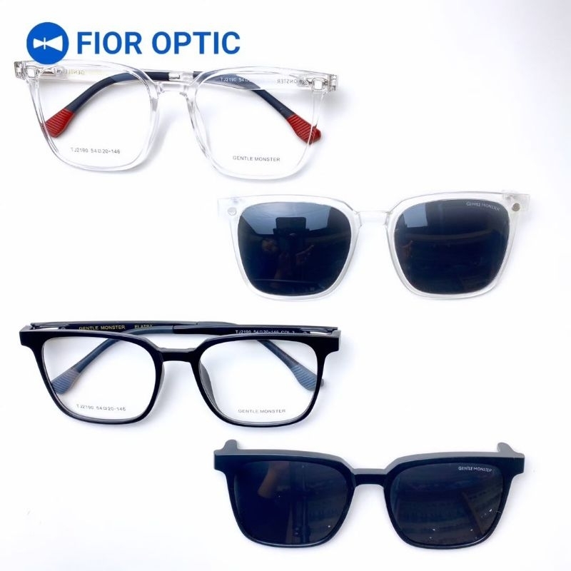 Fior Optic - Kacamata Clip On TJ 2190 Laki-laki Perempuan (Bisa ganti Lensa Anti Radiasi / Anti UV /