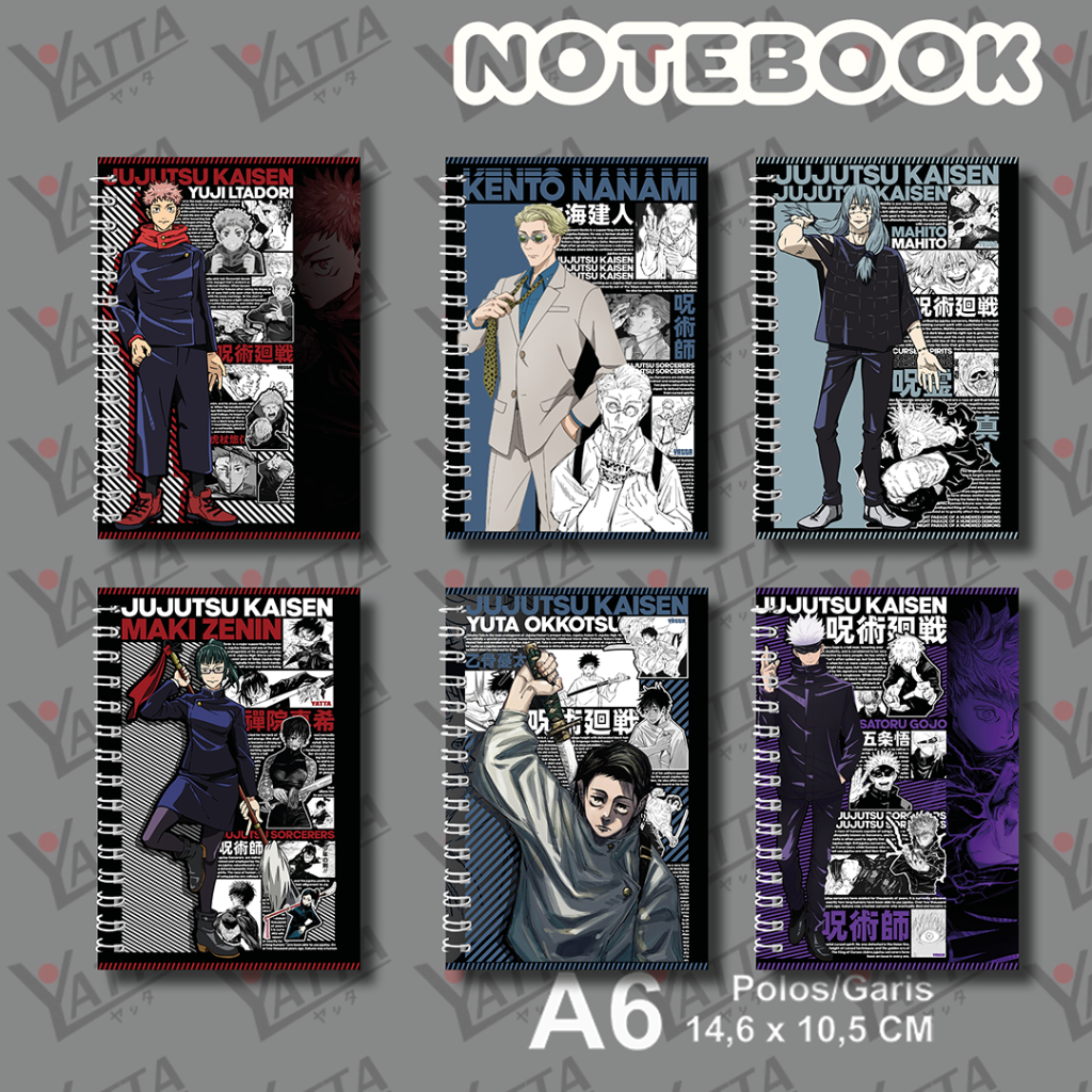 

Notebook Anime Ukuran A6 10,5 cm x 14,8 cm JUJUTSU KAISEN Seri 2 YOTAKUSHOP