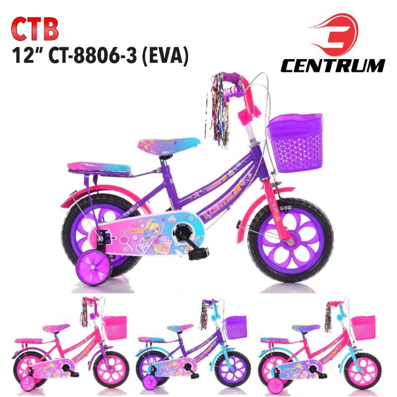 Sepeda anak cewek roda 4 Centrum 8806-3 12inch