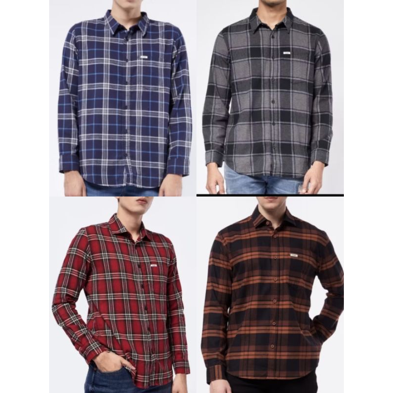 Wrangler Kemeja Flanel Casual Pria