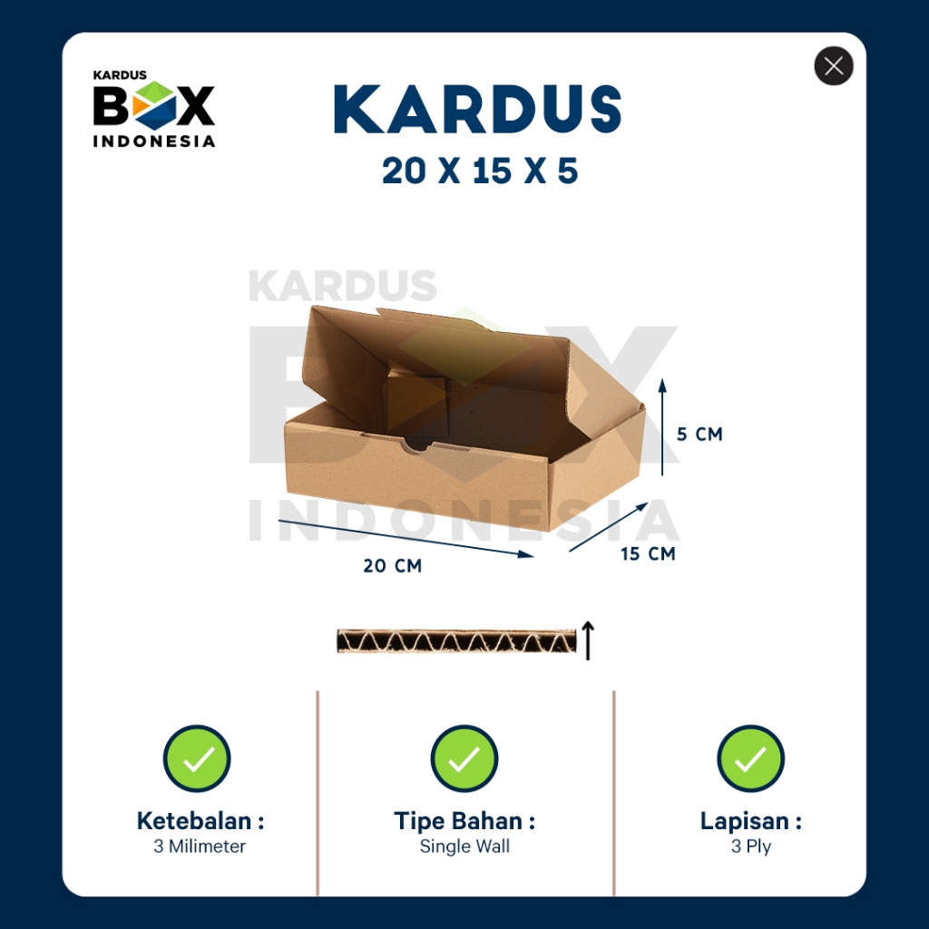 

Kardus Box Die Cut 20x15x5 CM Kotak Dus Hampers Polos