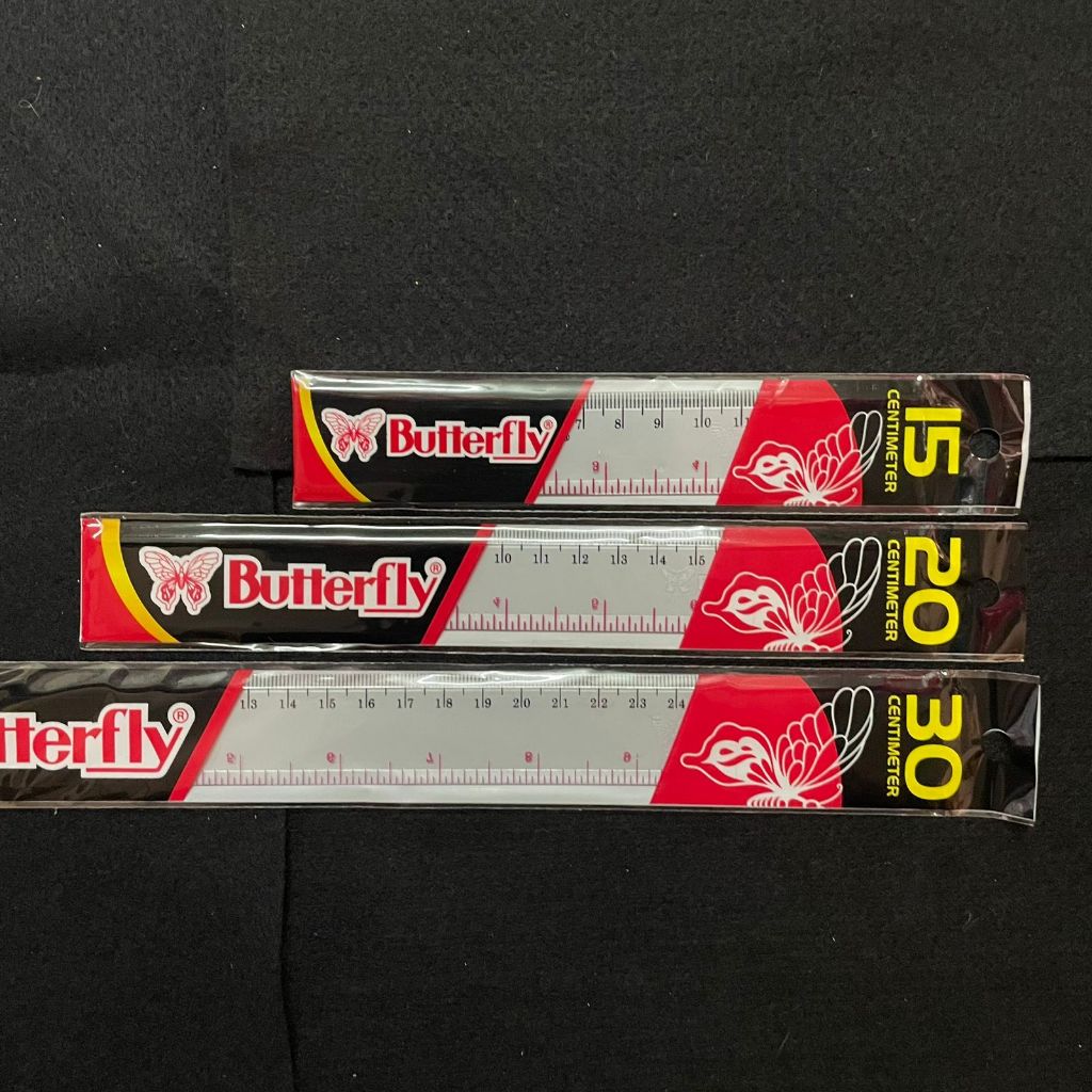 

Butterfly Penggaris Plastik Bening Ruler 15cm 20cm 30cm