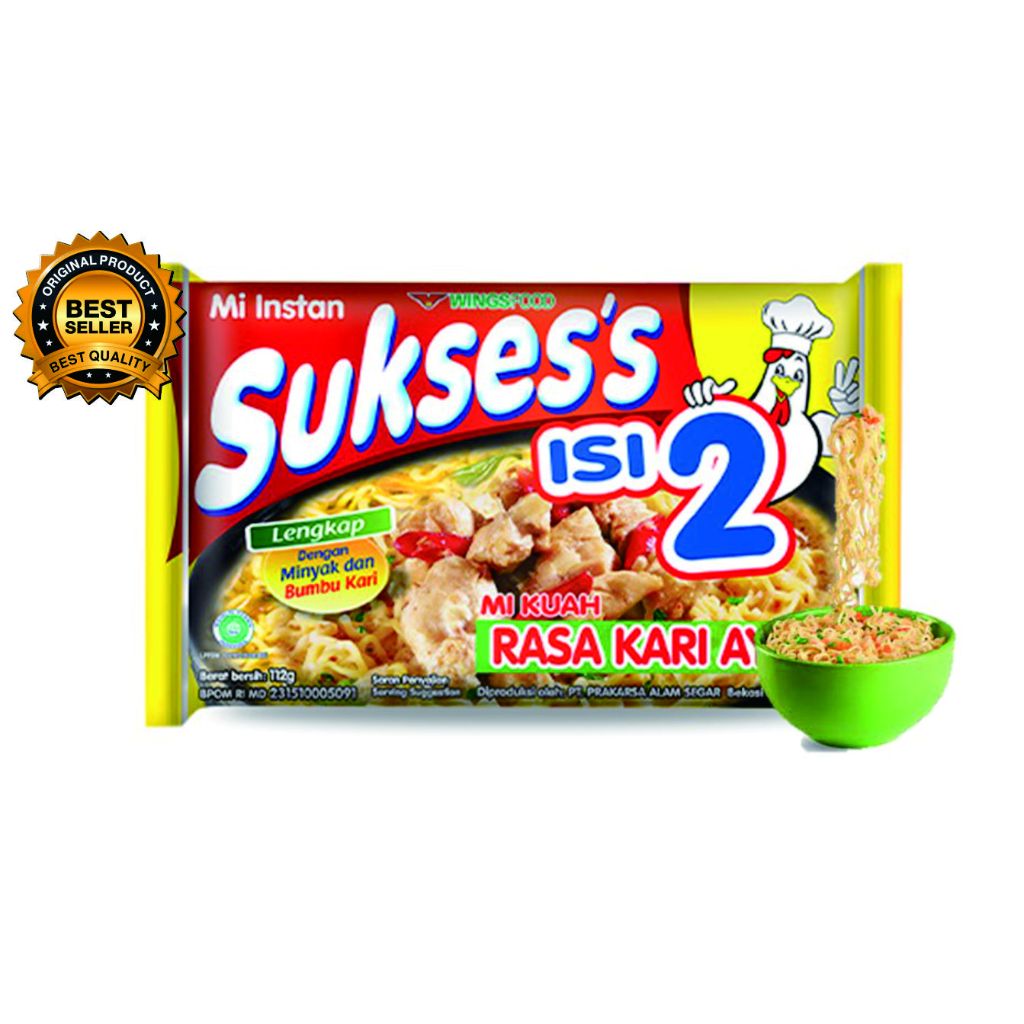 

Suksess Mie Instan Kari Ayam 112 gr / MIE SUKSES'S ISI 2 RASA KARI AYAM 112g