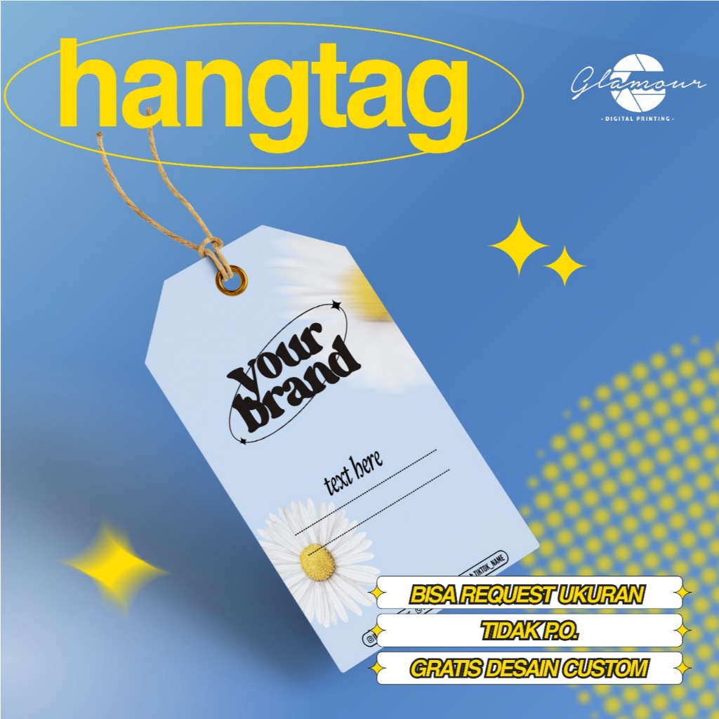

Hangtag Bentuk (Free Template Desain) Fashion Lebel Baju Cetak Hang Tag Baju Label Merk Custom