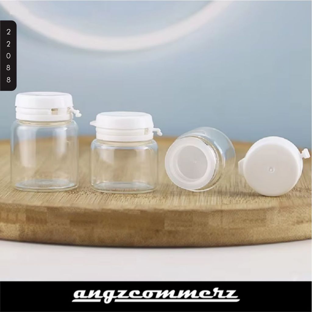 Botol Obat Kaca Snap Cap Bening Glass Portable SY