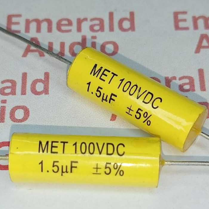 Kapasitor 1,5uF 100 V  MET Metalized Polyester Film untuk kebutuhan Eropa Amerika Dll Capacitor  MET