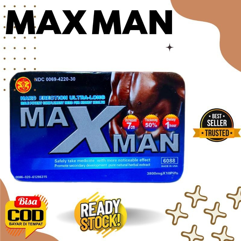 MAXMAN - Maxman Kuning Asli Original Isi 10 Butir Menambah Stamina Pria