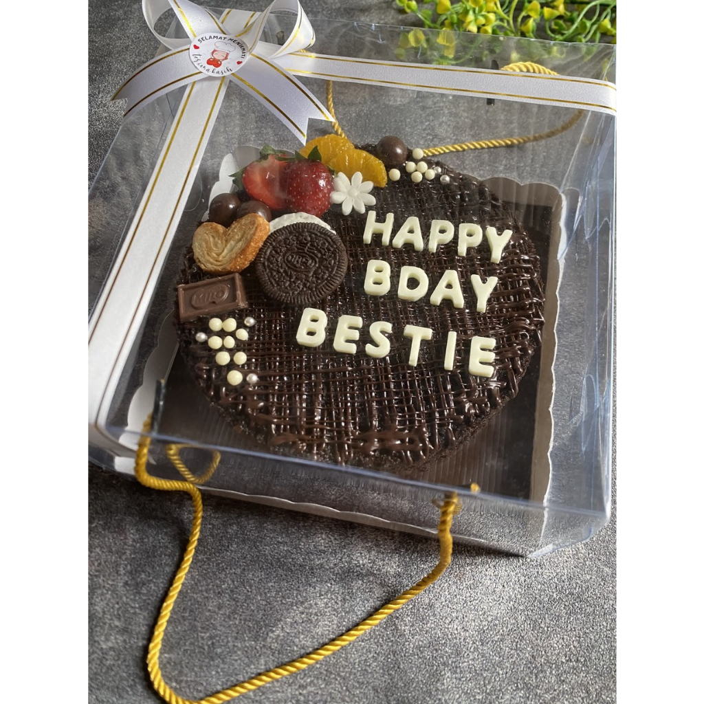 

BROWNIES coklat bolu kukus bundar premium ultah hampers