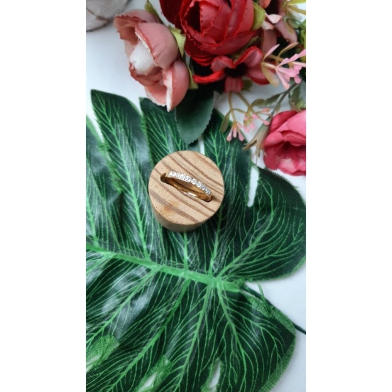 Cincin Mata Baris Titanium / Cincin Titanium Mata Baris Warna Gold