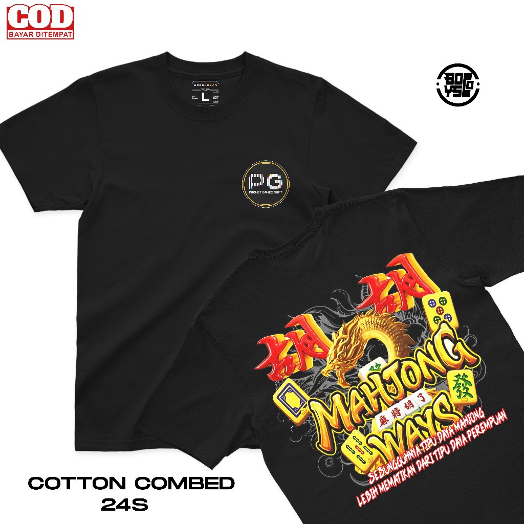 Kaos Mahjong Ways Slot Kaos Distro Katun Combed 24s T-shirt Pria Wanita