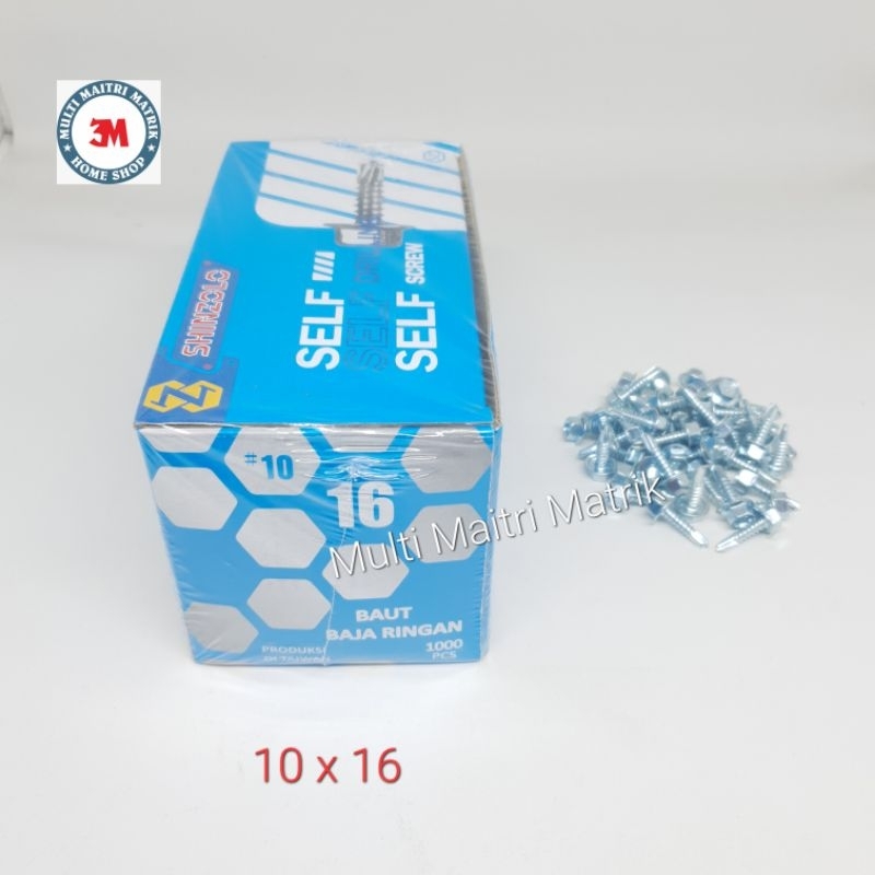 Baut baja ringan 10x16 ShinZolo / skrup roofing baja ringan isi 1000pcs perkotak