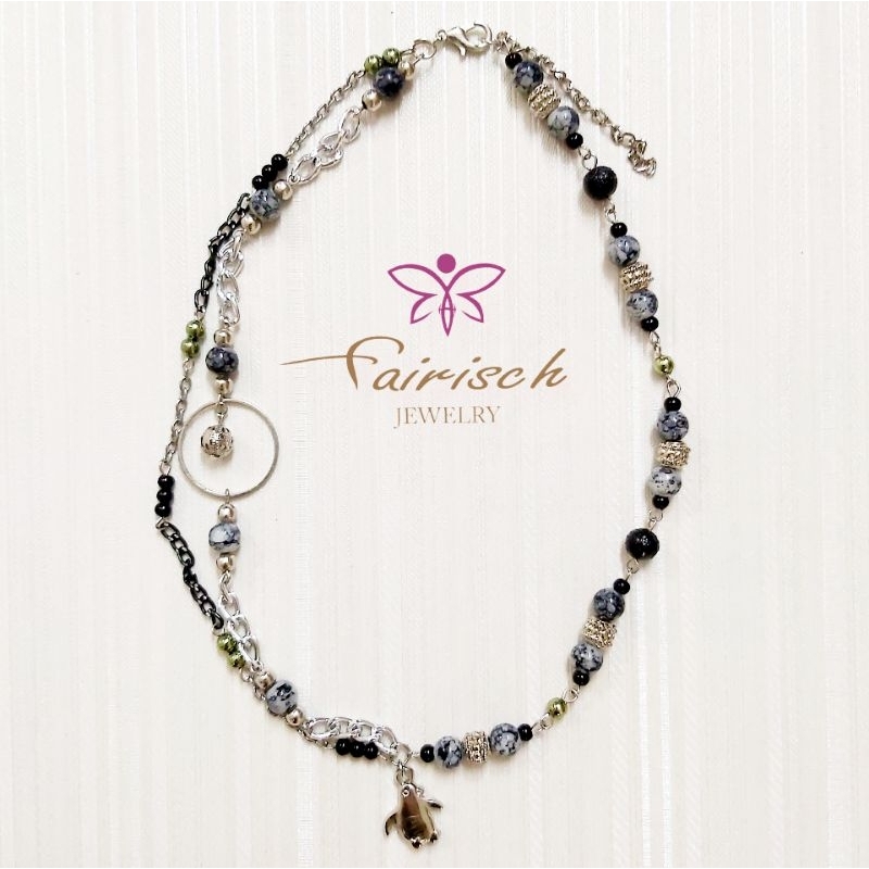 Classic Penguin Black and white necklace