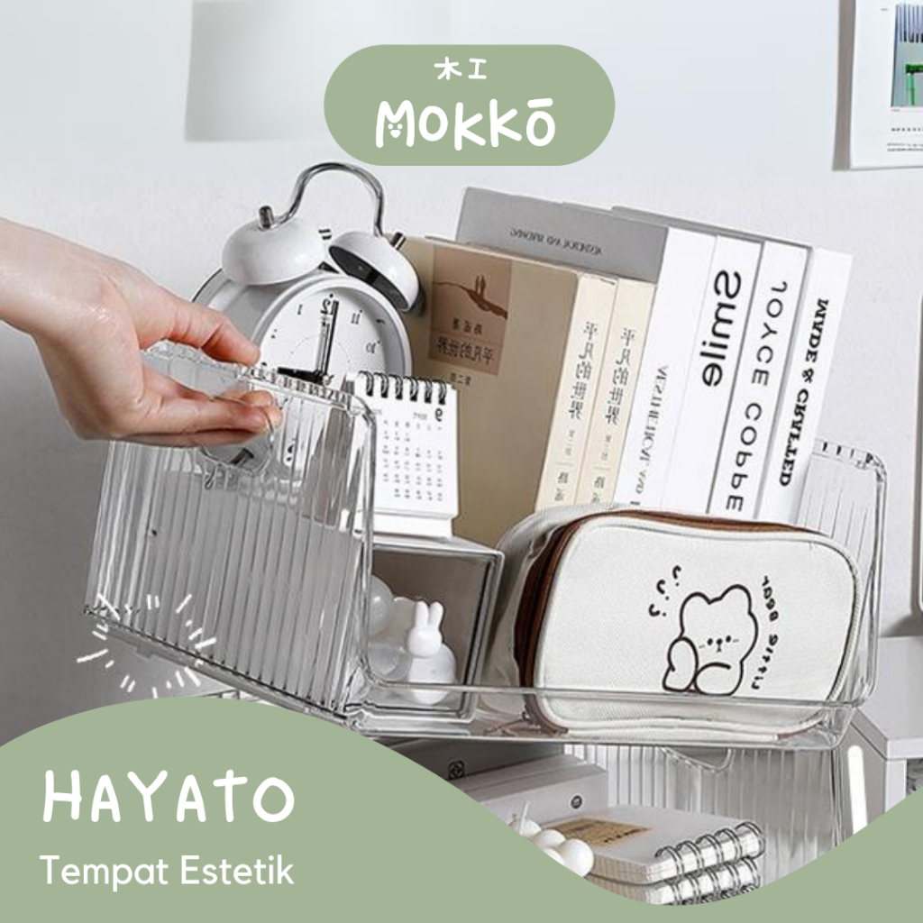 MOKKO - HAYATO Organizer Buku Minimalis Organizer Tumpuk Majalah Stackable Storage Skincare Storage 