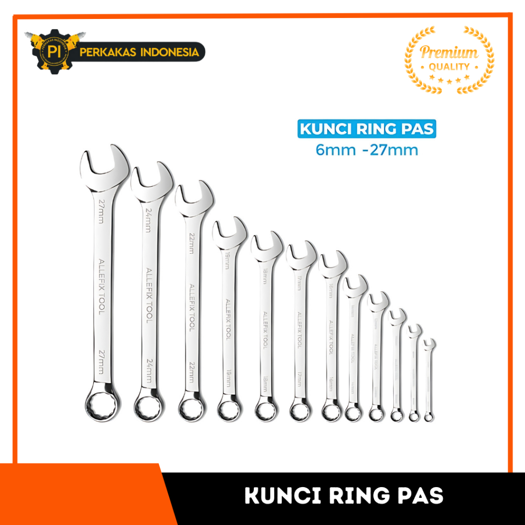 Kunci Ring Pas Mur Baut Diamond 8 mm Bolak Balik Komplit Key Tools Peralatan Sepeda Motor Mobil Beng