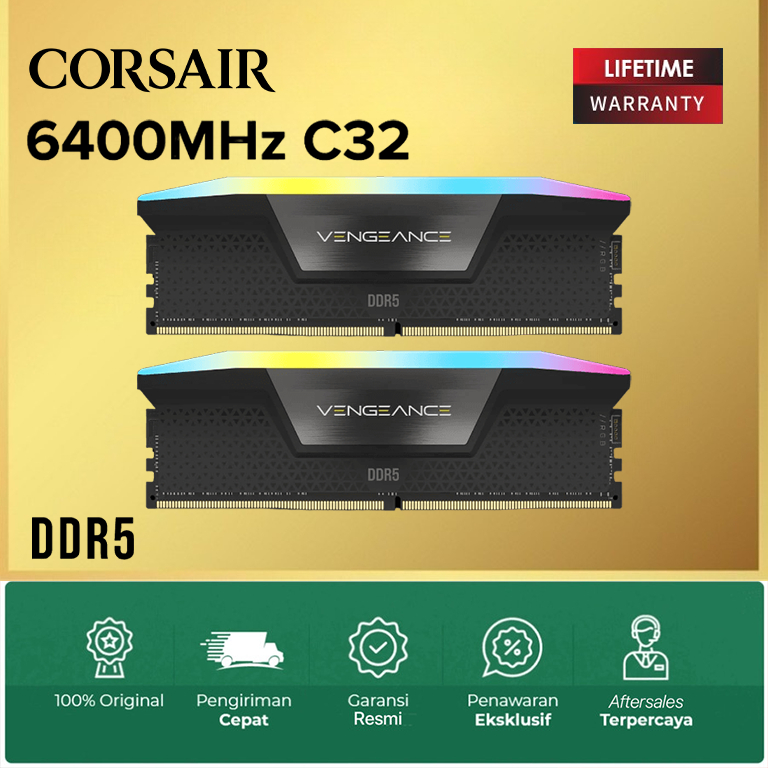 RAM Corsair Vengeance RGB DDR5 64GB (2x32GB) 6400MHz C32