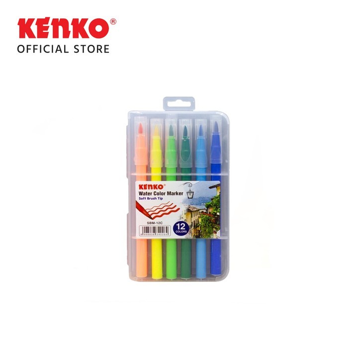 

12 COLOR SOFT BRUSH MARKER / Spidol Warna / Kuas SBM-12C KENKO