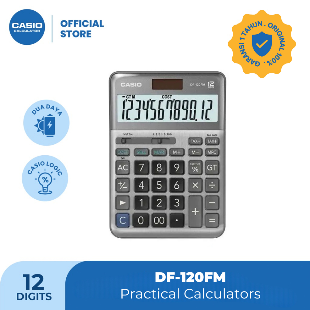 

Casio Kalkulator DF-120FM - Kalkulator Kantor - 12 digit