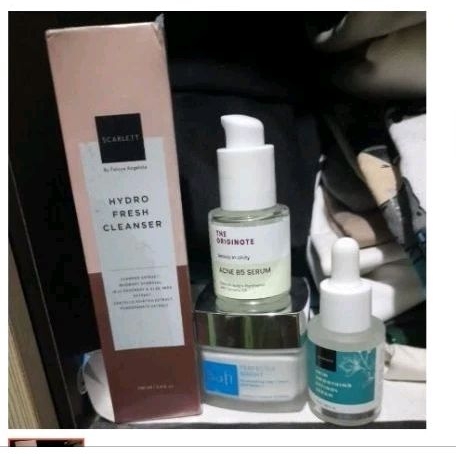 hydro fresh cleanser acne b5 serum skin smoothing retinol Scarlett safi bright day cream