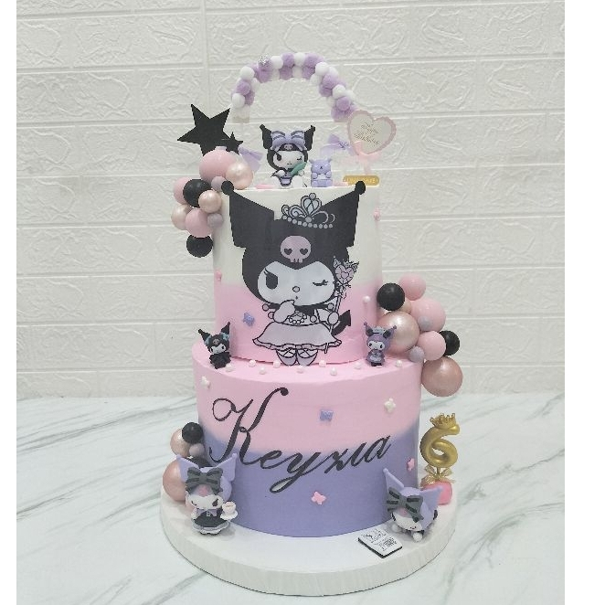 

KUE ULANGTAHUN KUROMI 2 TINGKAT, BIRTHDAY CAKE CUSTOM KUROMI 2 TIERS