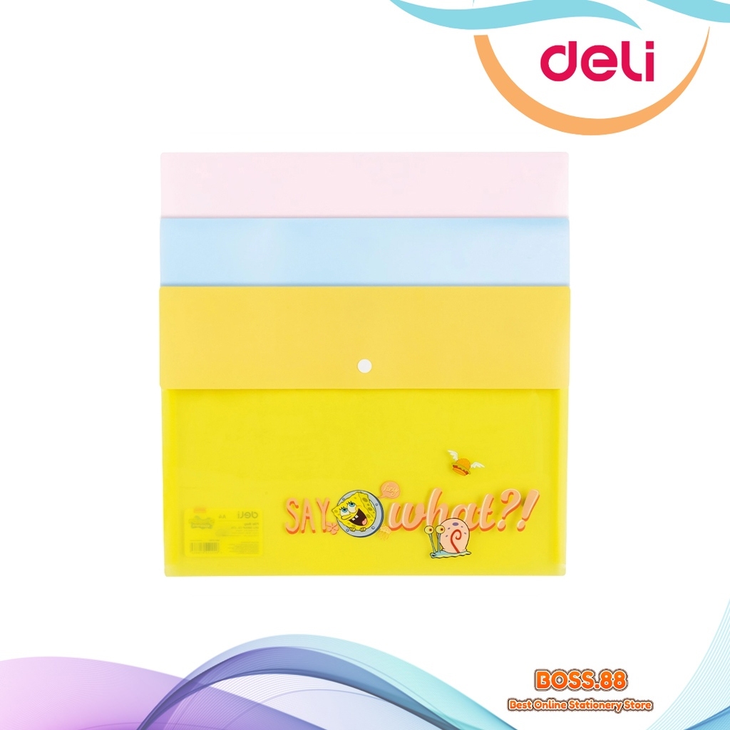 

BAG FILE / MAP PLASTIK KANCING DELI A4 EF-765 SPONGEBOB (1 PCS)