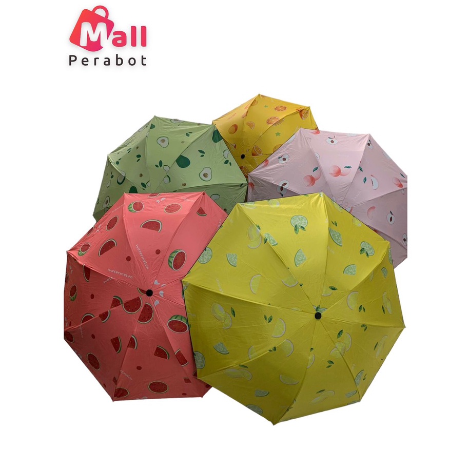Tawaran Mall Perabot  Payung Hujan  Payung Lipat Motif Buah Buahan Anti UV Payung Tabir Surya Import