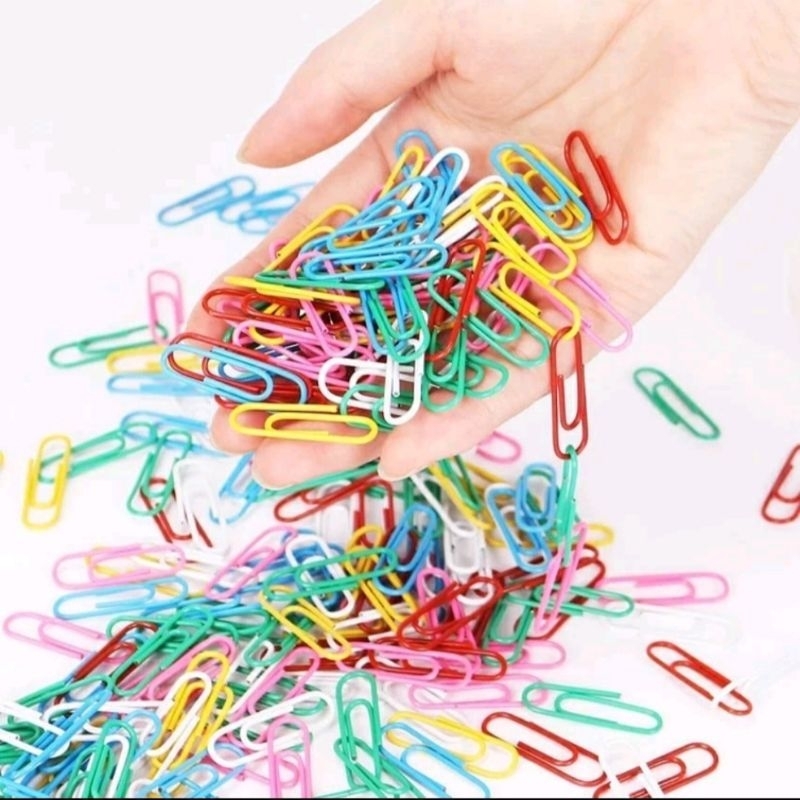 

1 pack paper clip/klip kertas warna smile 28mm