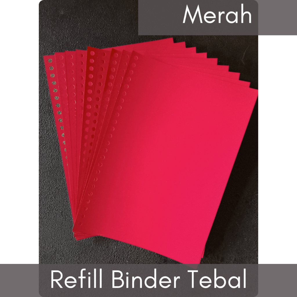 

[10pc MERAH] Refill Binder Tebal Polos / Pembatas Binder / Kertas Notebook Isi Kertas Binder A5