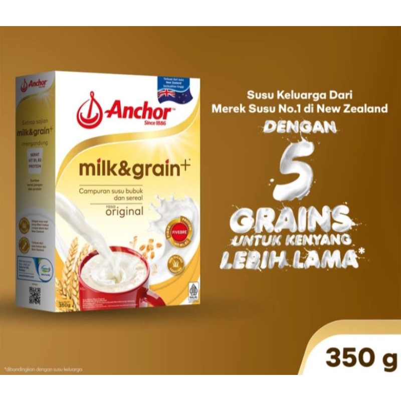 

ANCHOR MILK & GRAIN SUSU KELUARGA ORIGINAL 350 GRAM SUSU BUBUK SEREAL