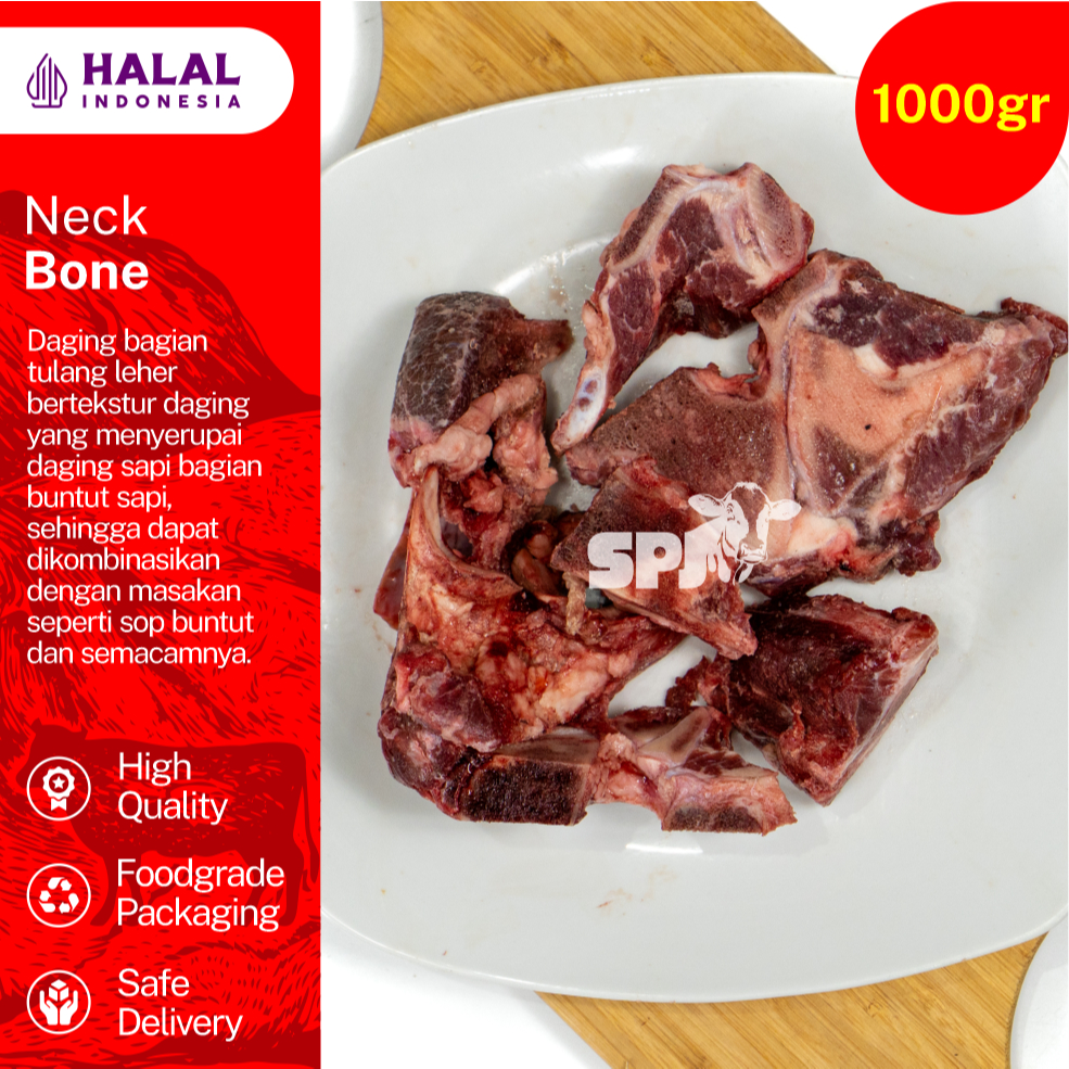 

Daging sapi premium Neck Bone daging sapi leher dan tulang leher daging frozen daging import berkualitas 1 kilogram