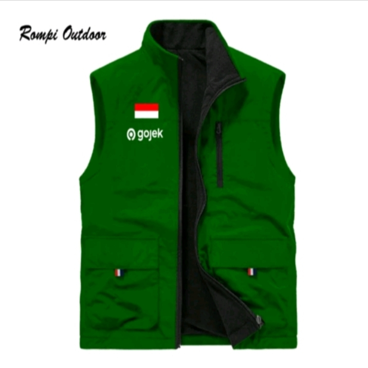 Promo Jaket Rompi Pria Ojol Gojek bendera Rompy Grabbike Drive Rompi Hiking Pria Terbaru Rompi Grab 