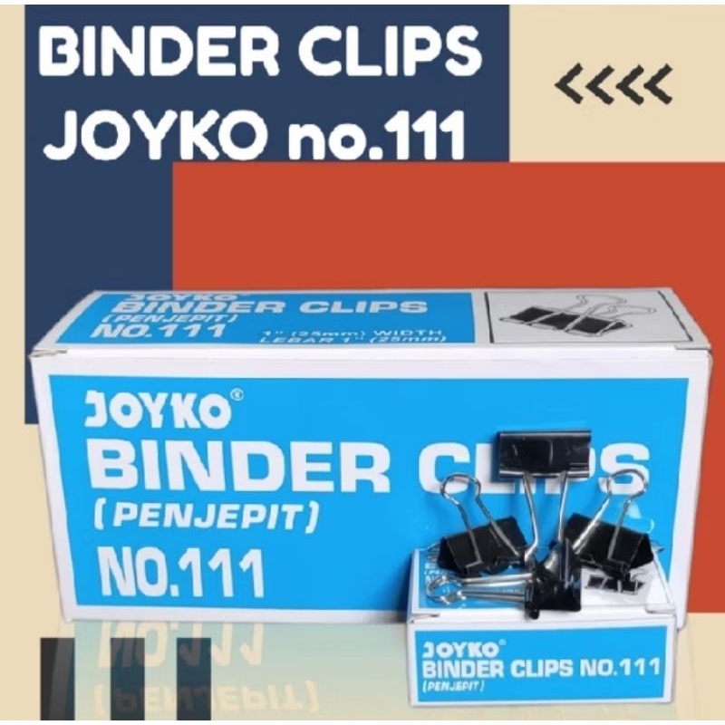 

klip kertas / klip joyko kertas / binder clip joyko no.111 / binder clip joyko / binder clip 111